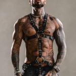 New Dreams Erkek Deri Göğüs Harness, Siyah, Metal Tokalı, Ayarlanabilir Kayışlar, Punk Tarzı, Parti ve Kostüm Kullanımı