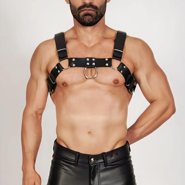 New Dreams Erkek Suni Deri Göğüs Aksesuar Tasarımı Harness Ayarlanabilir Kayışlı Fantazi